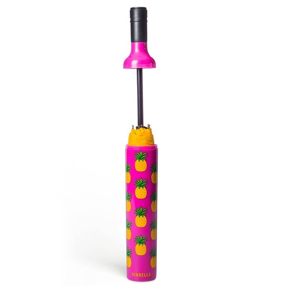 Great Gift! Vinrella Umbrella In a Bottle Pink Pineapple Beachy Design - Picture 4 of 10